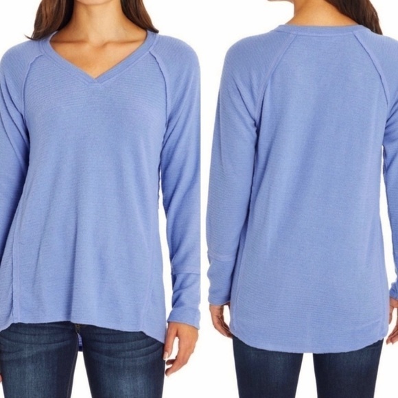 Wildfox Haley Periwinkle Brushed Long Sleeve Top Size Medium - Picture 1 of 8
